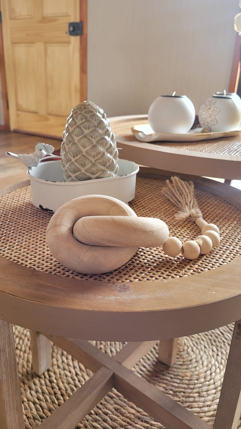 Customer photo review of Adorno cadena con borla beige