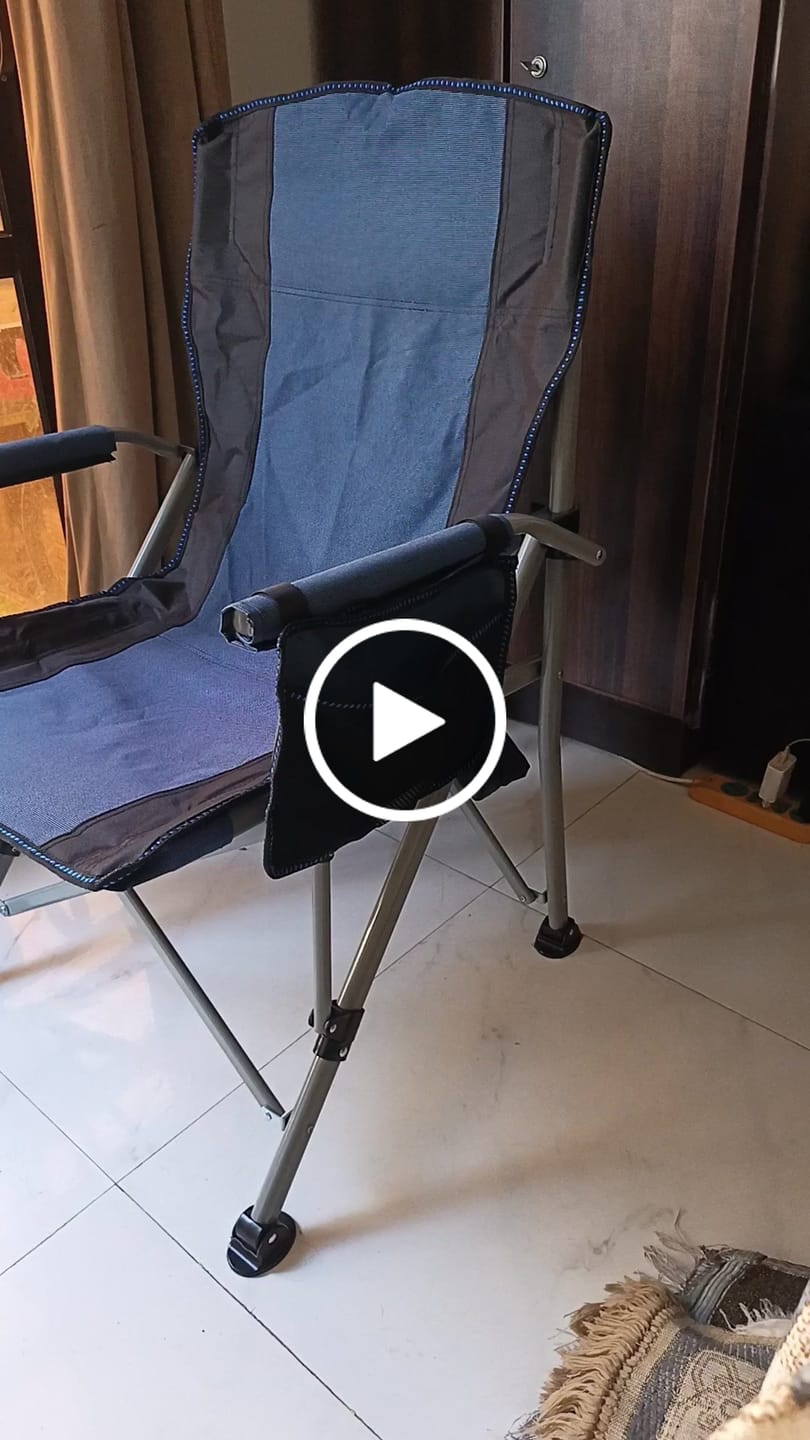 Customer video review of Portble Folding Chair with Cup Holder