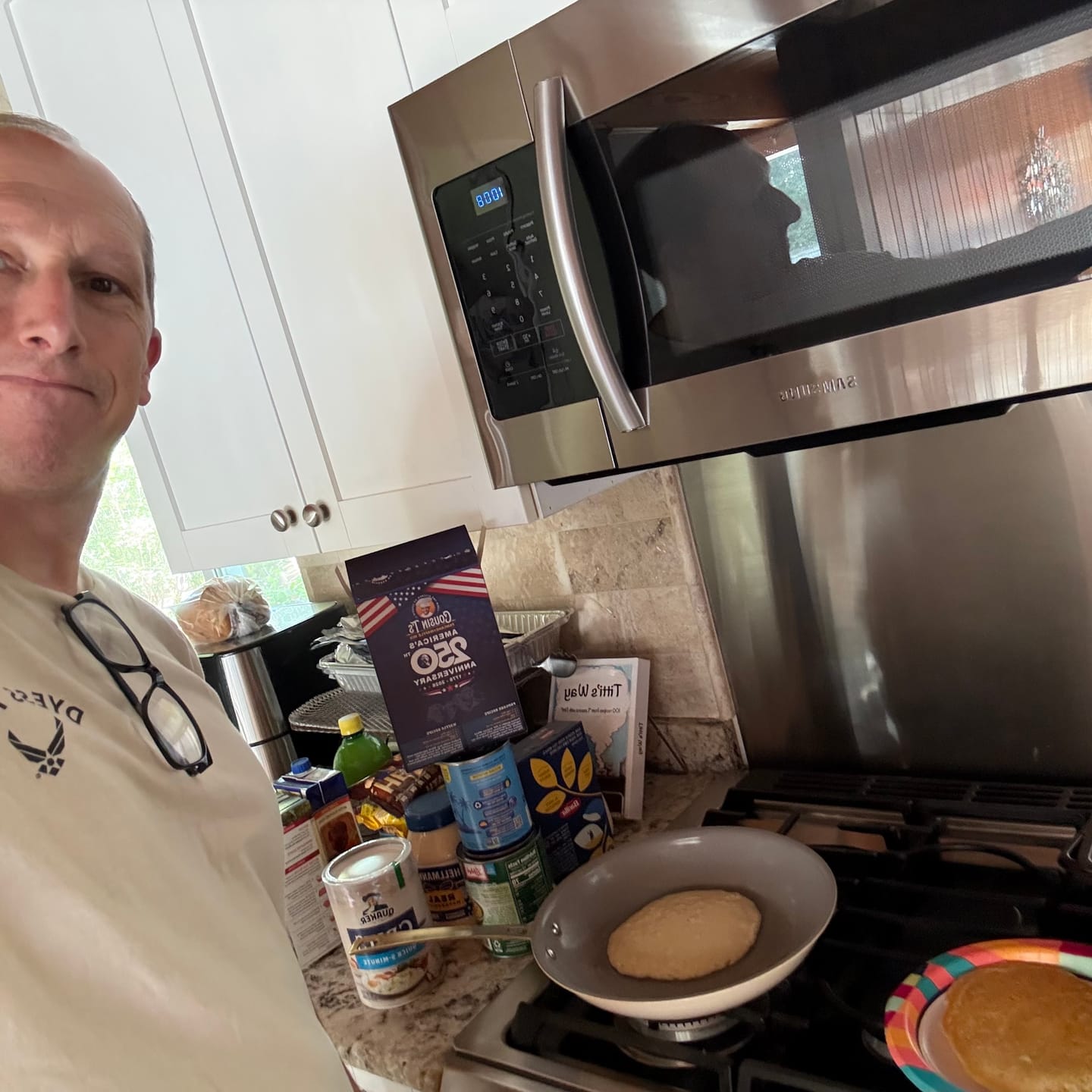 Customer photo review of Cousin T's 250th Anniversary Pancake & Waffle Mix (2 Pack)