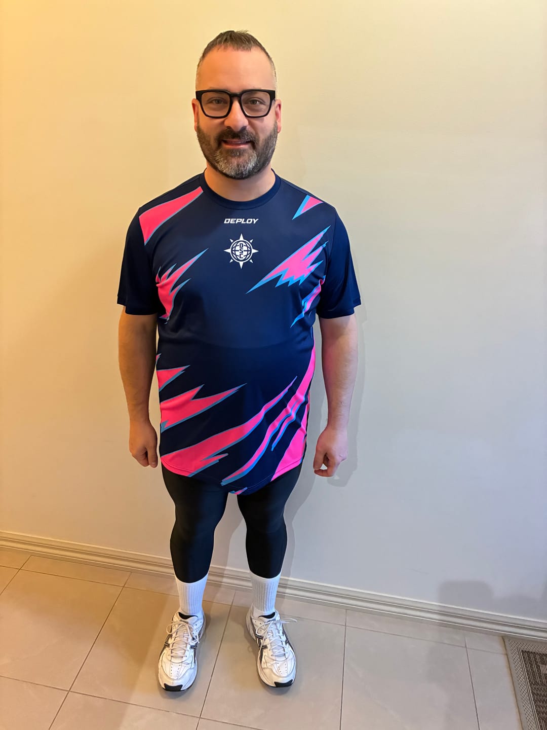 Customer photo review of Flight Jersey Lightning - Navy & Pink