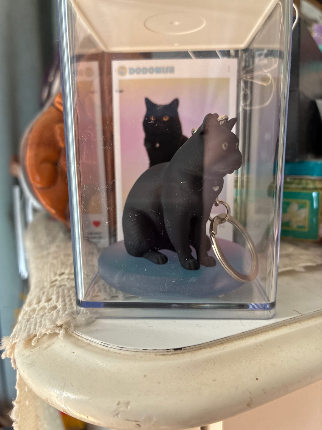 Customer photo review of Custom Chibi Figure Keychain - Personalized 3D Photo Miniature