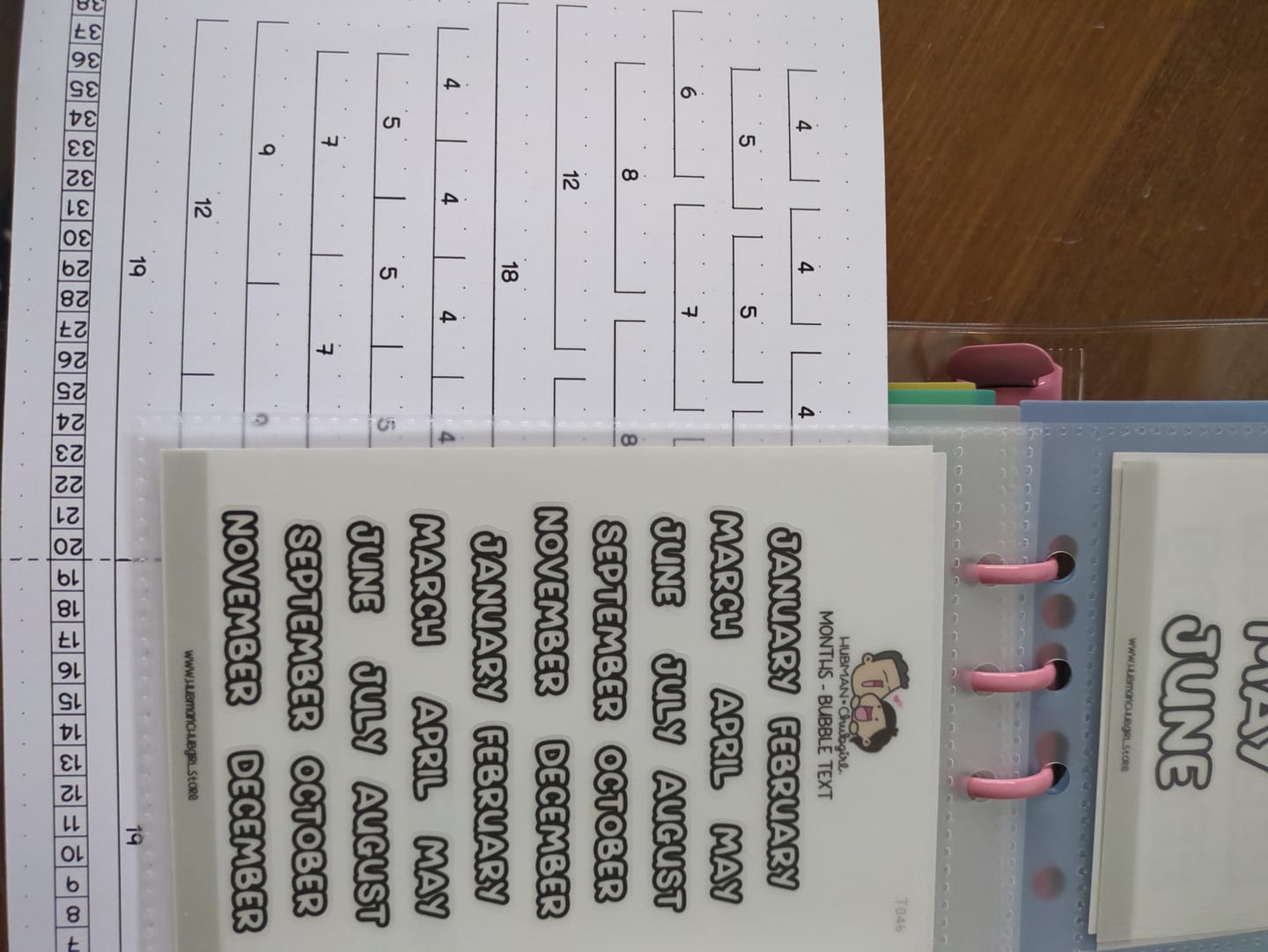 Customer photo review of Months (S) - Text Planner Stickers (Bubble Font)