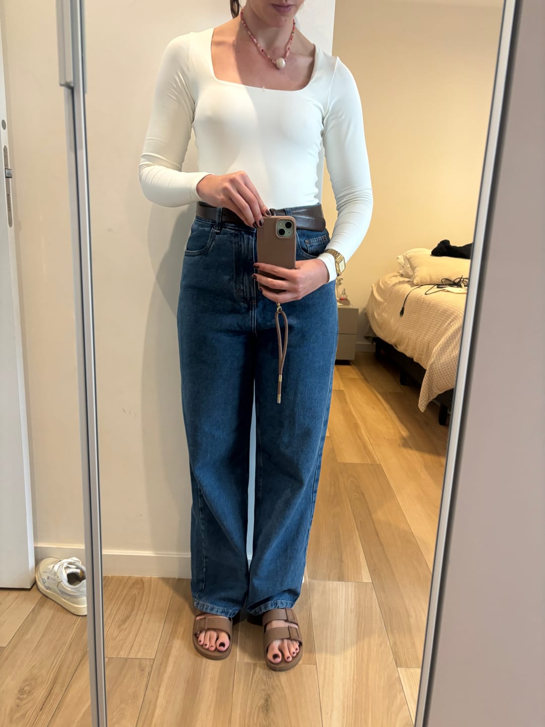 Customer photo review of Calça Jeans Reta Araçá Azul Médio