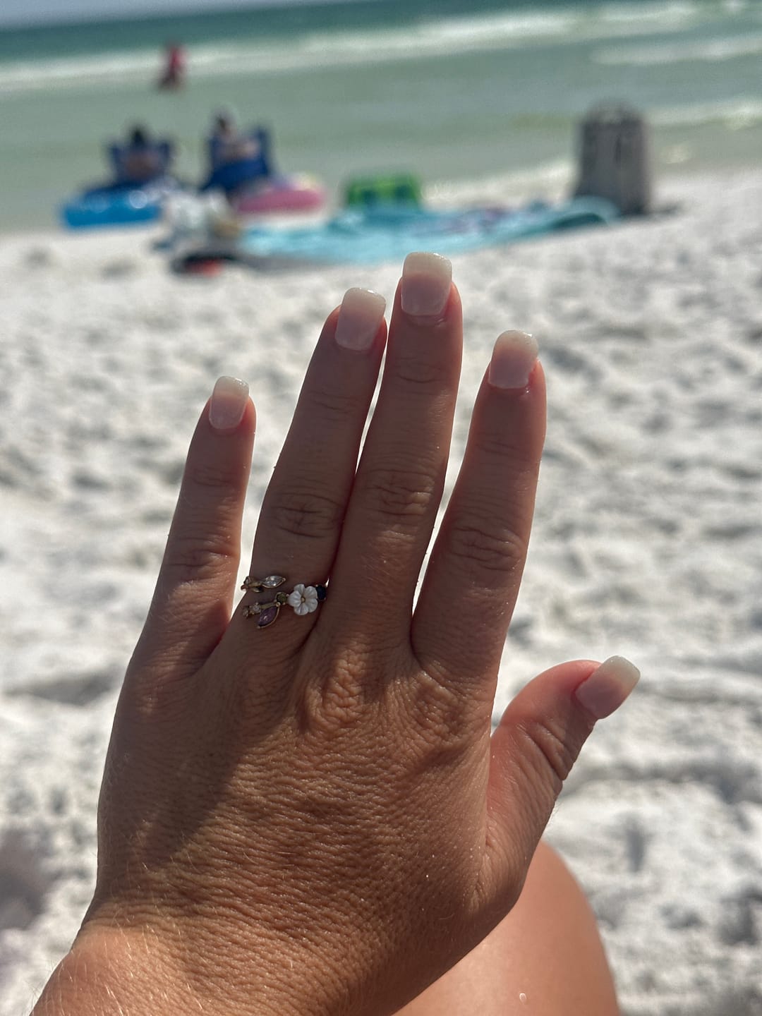 Customer photo review of Crystal White Blossom Ring Gold