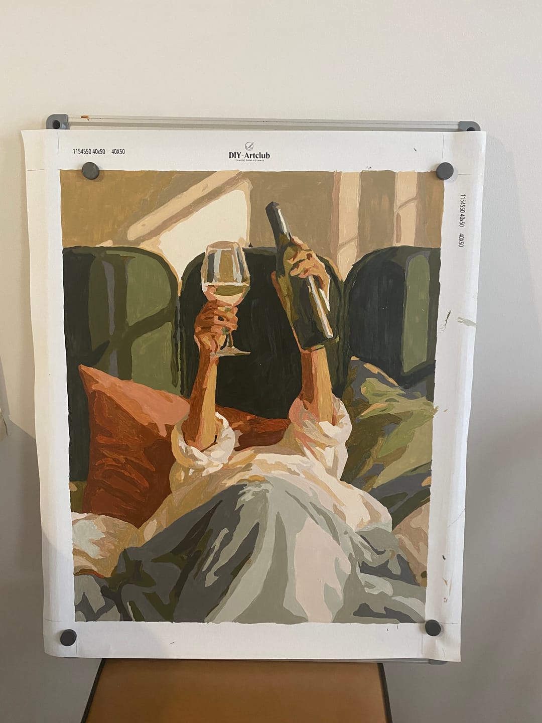 Customer photo review of Wine in Bed | Paint by Number