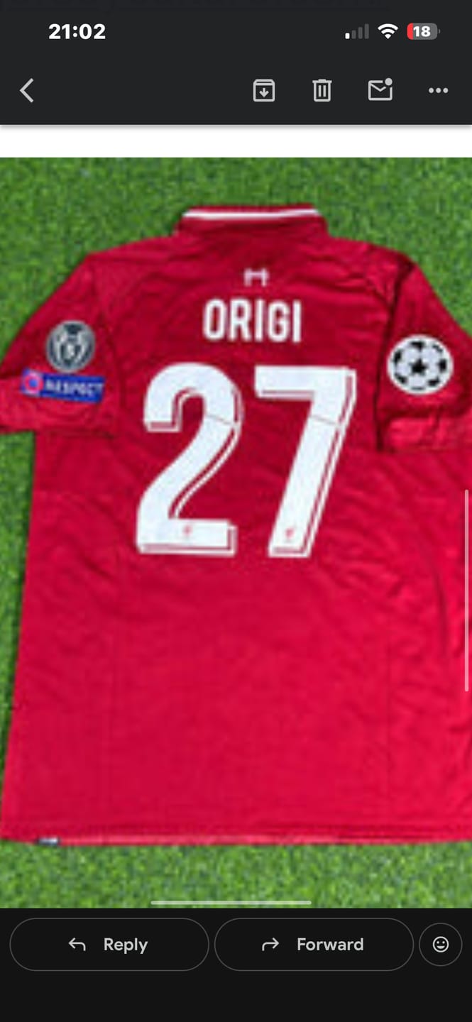 Customer photo review of Divock Origi Liverpool 2019 CL Final Retro Kit Jersey Trikot Maillot Maglia