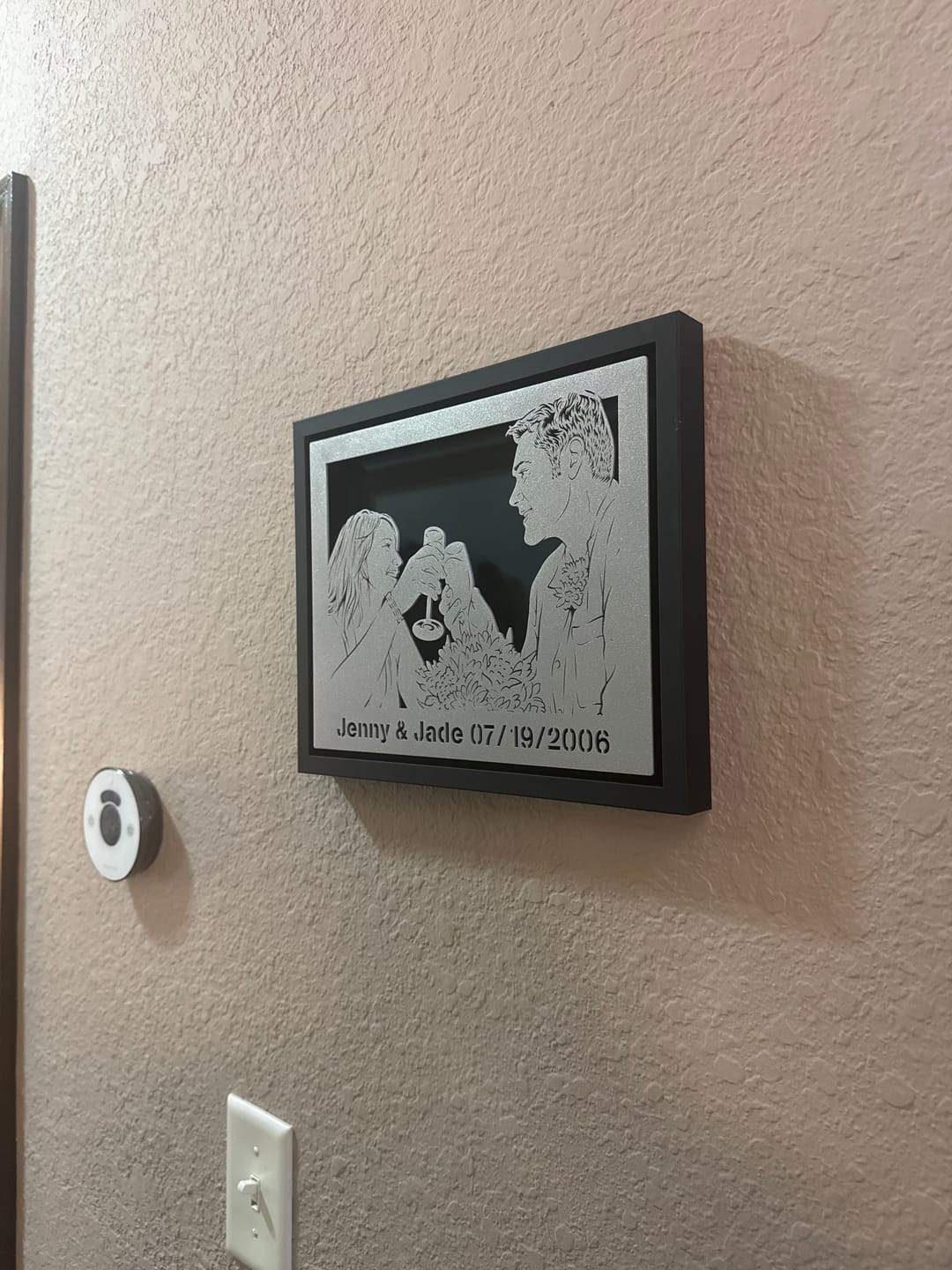 Customer photo review of Wedding Anniversary Metal Portrait