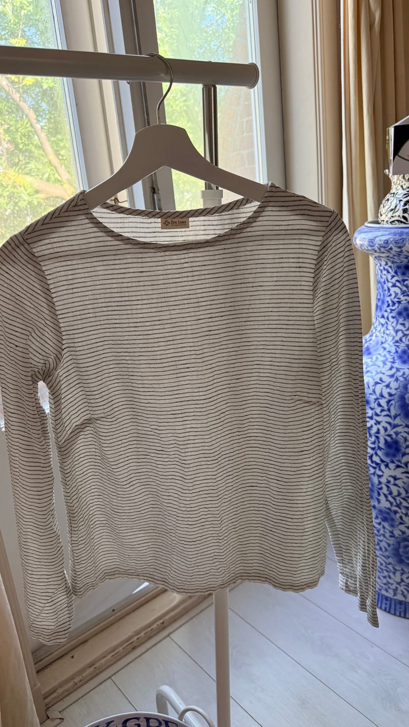 Customer photo review of READY TO SHIP Long Sleeves Linen Blouse