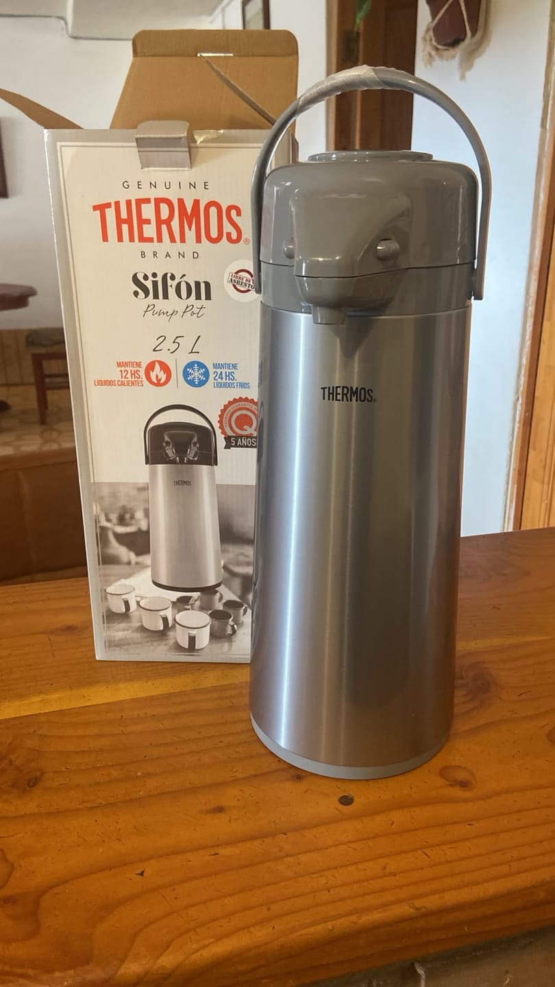 Customer photo review of THERMO SIFÓN DE VIDRIO 2,5LT COLOR ACERO