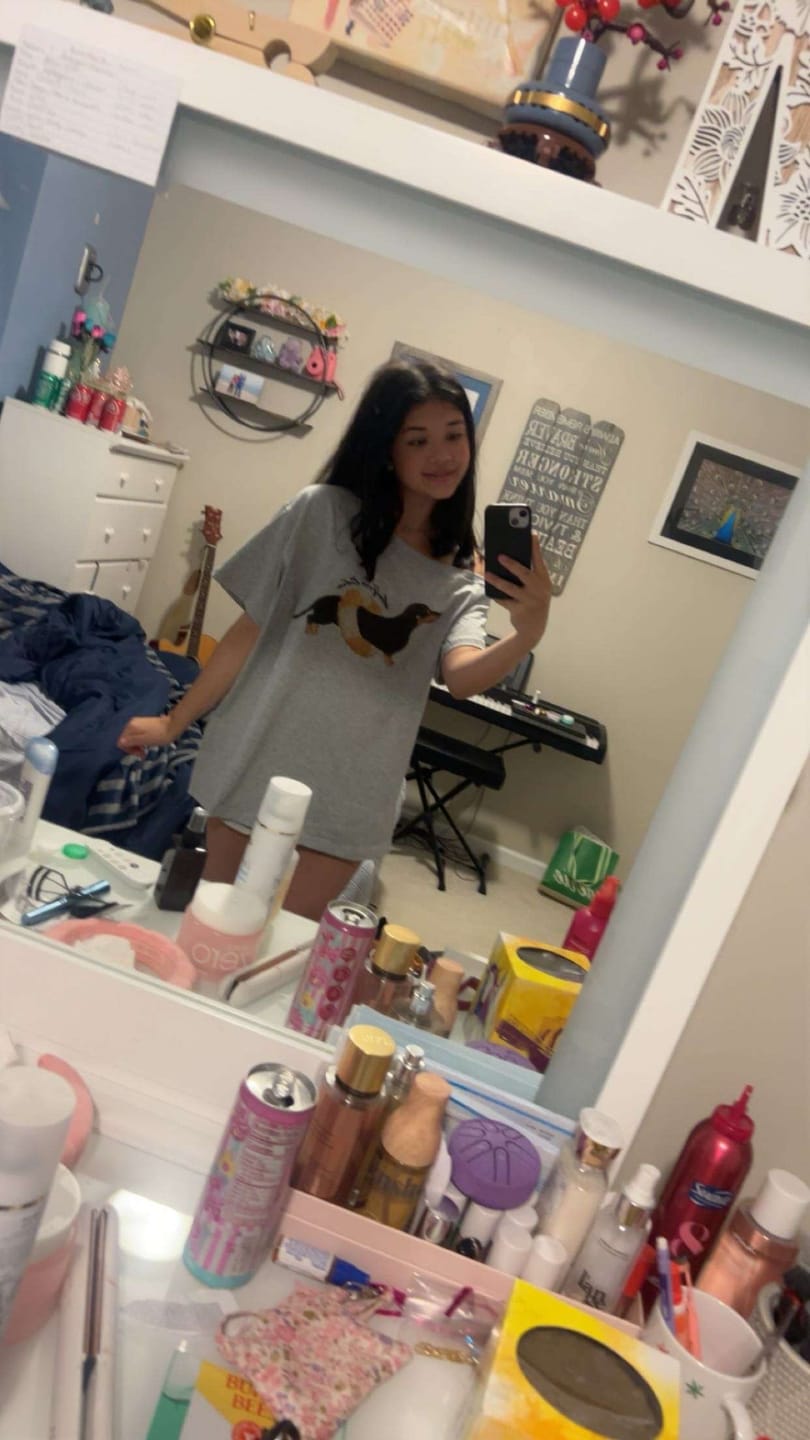 Customer photo review of Aelfric Eden Dachshund Off-The-Shoulder Tee