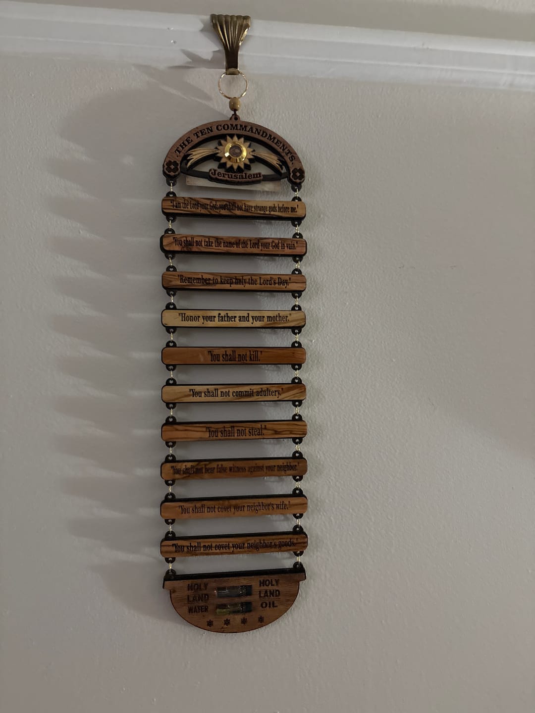 Customer photo review of Ten Commandments Wall Hanging from the Holy Land