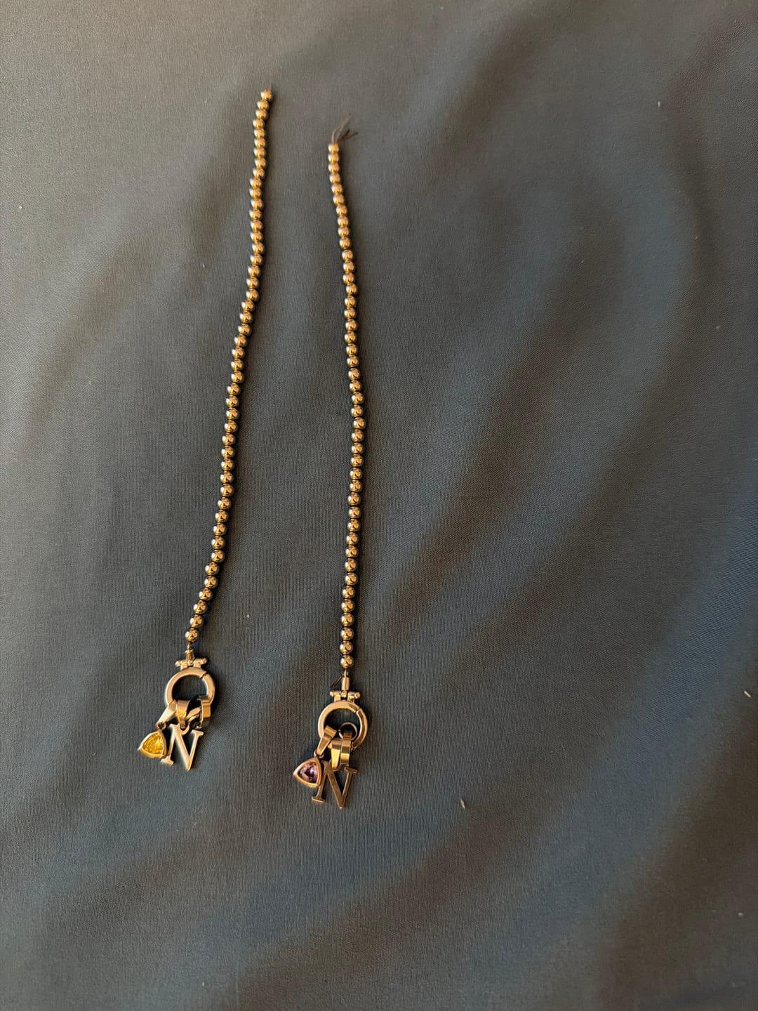 Customer photo review of Initial Birthstone w/ Beaded Bracelet