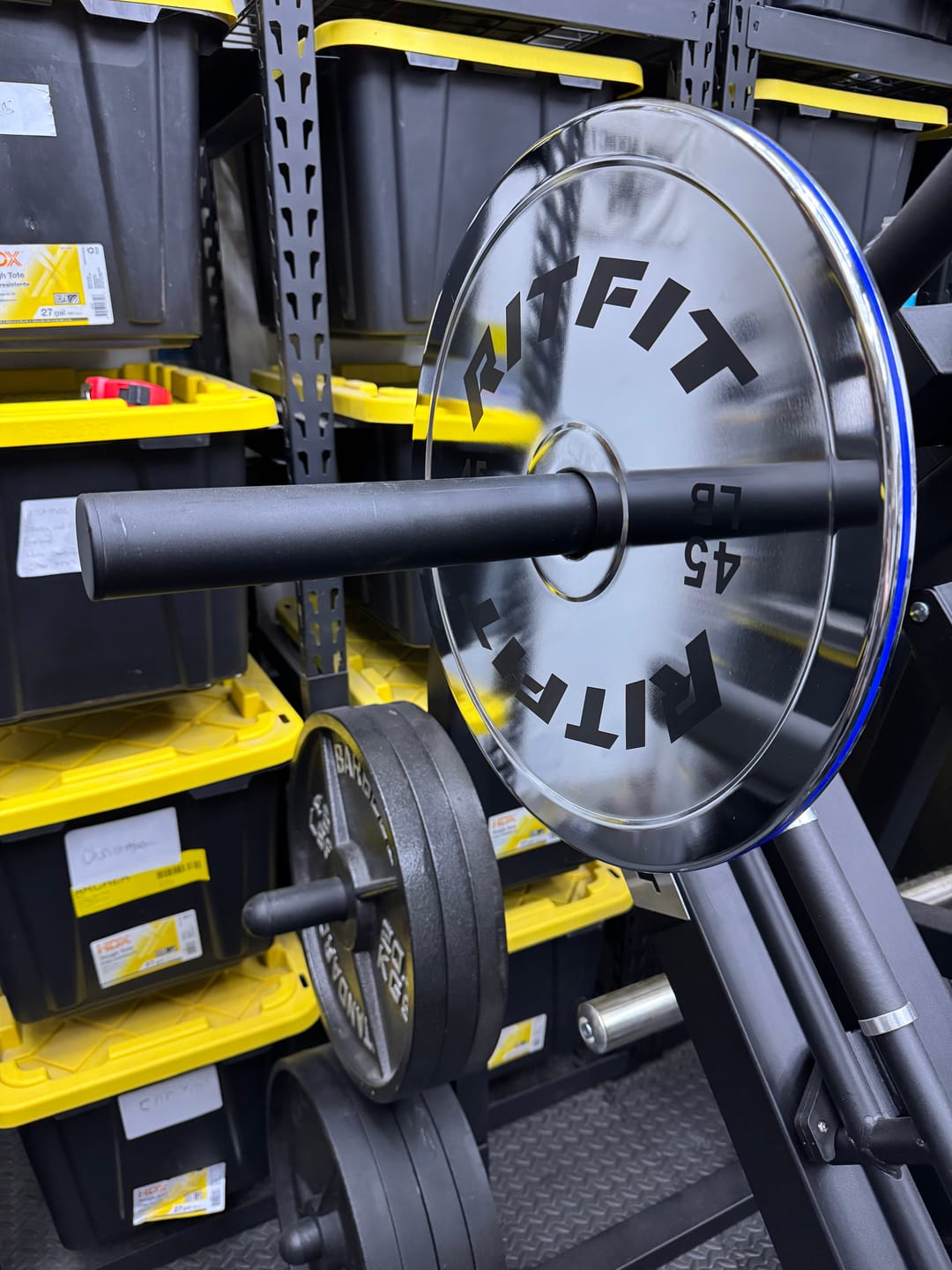 Customer photo review of RitFit Silver Steel Strip Olympic Plates 2-Inch