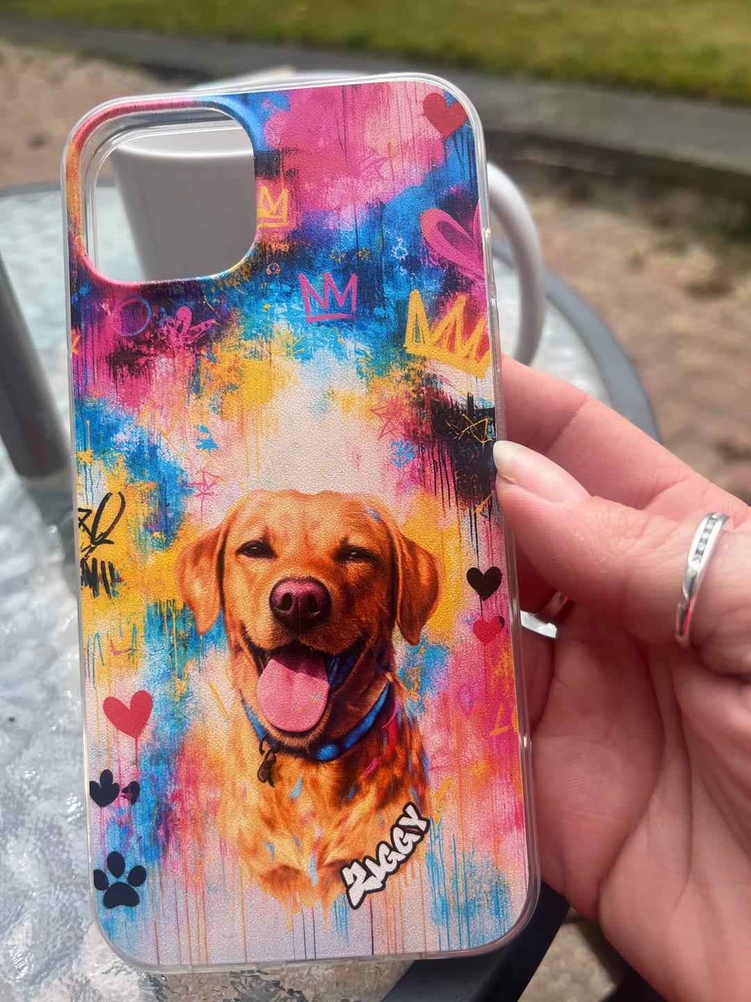Customer photo review of Graffiti - Personalised Phone Case