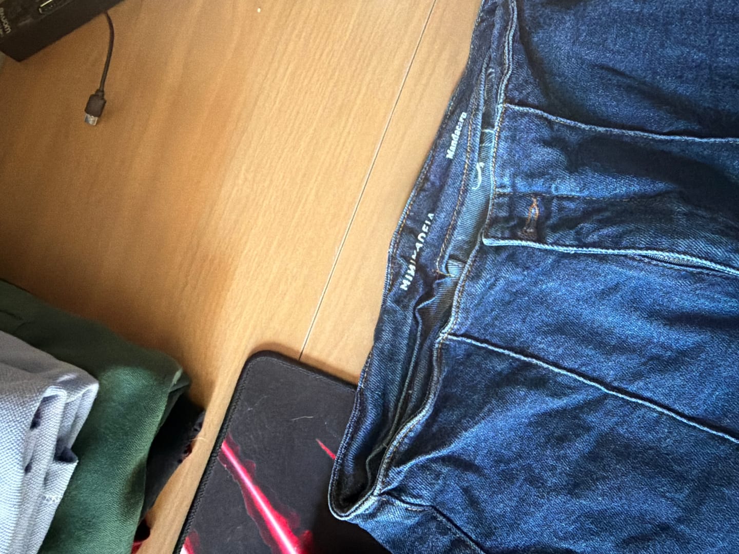 Customer photo review of Calça Jeans Reta Mandacaru Azul Escuro