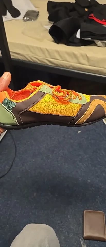 Customer photo review of Luca | Retro Colourblock Trainers
