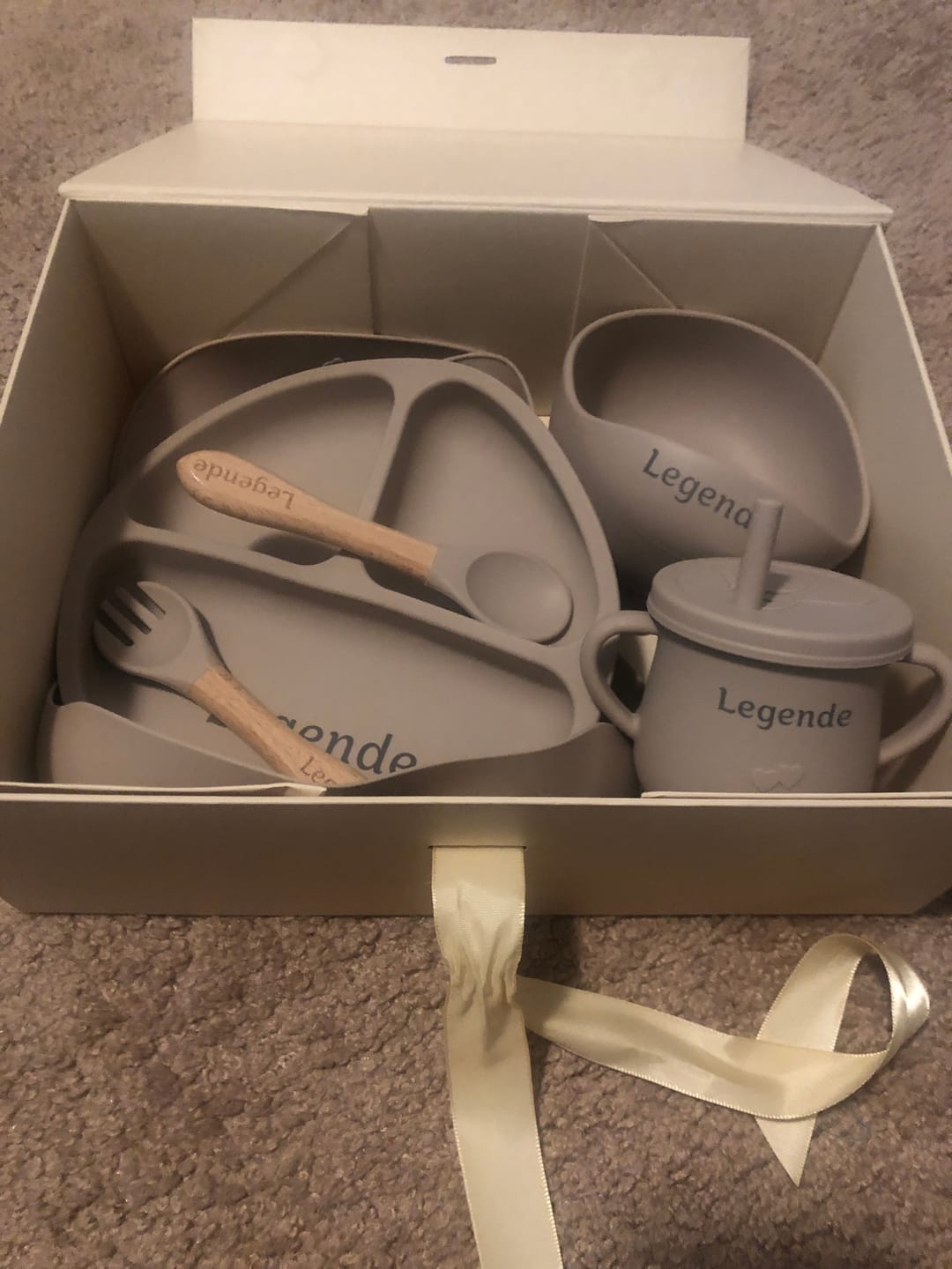 Customer photo review of Noah + Nori™ Personalized Baby Feeding Set