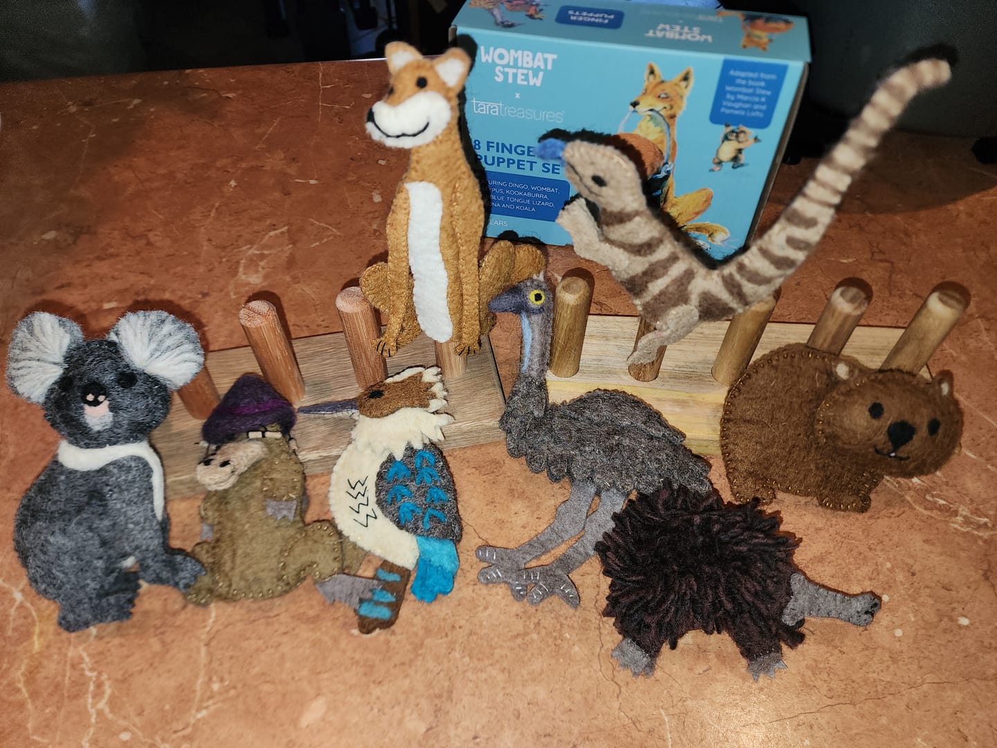 Customer photo review of Wombat Stew Finger Puppets Set (Official Scholastic Australia Licensed)
