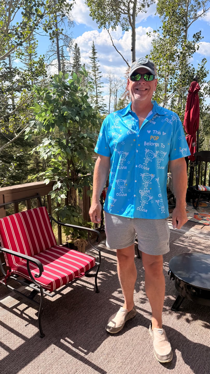Customer photo review of Personalized Hawaiian Shirt- This Grandpa Belongs To Doodle