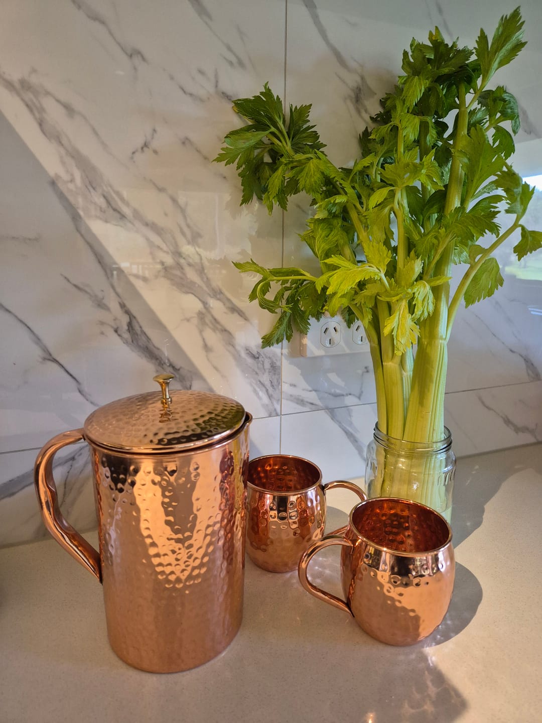 Customer photo review of Pure Copper Jug - 2L Hammered Copper Jug - Copper Culture