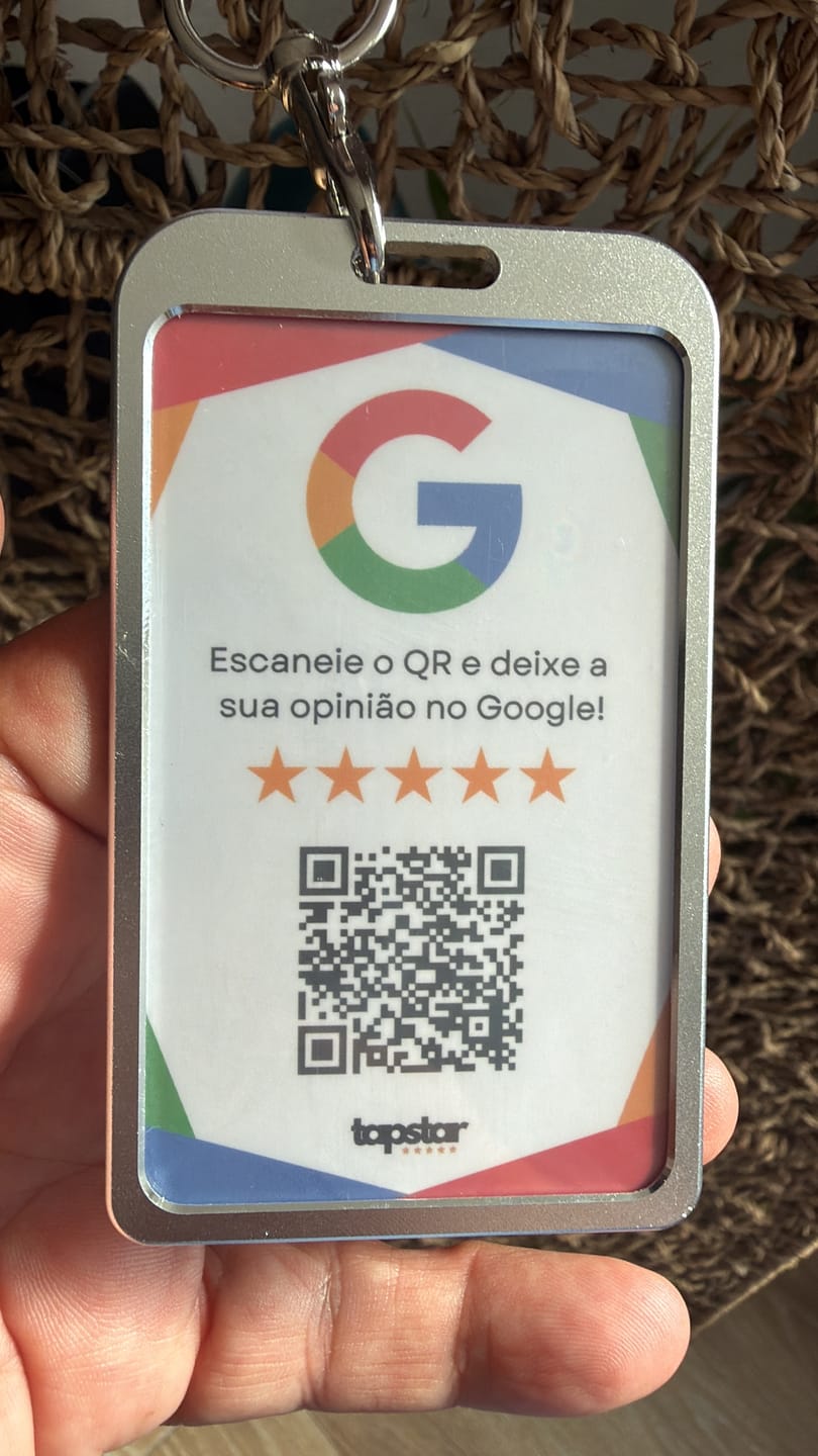 Customer photo review of Cartão de Avaliações do Google