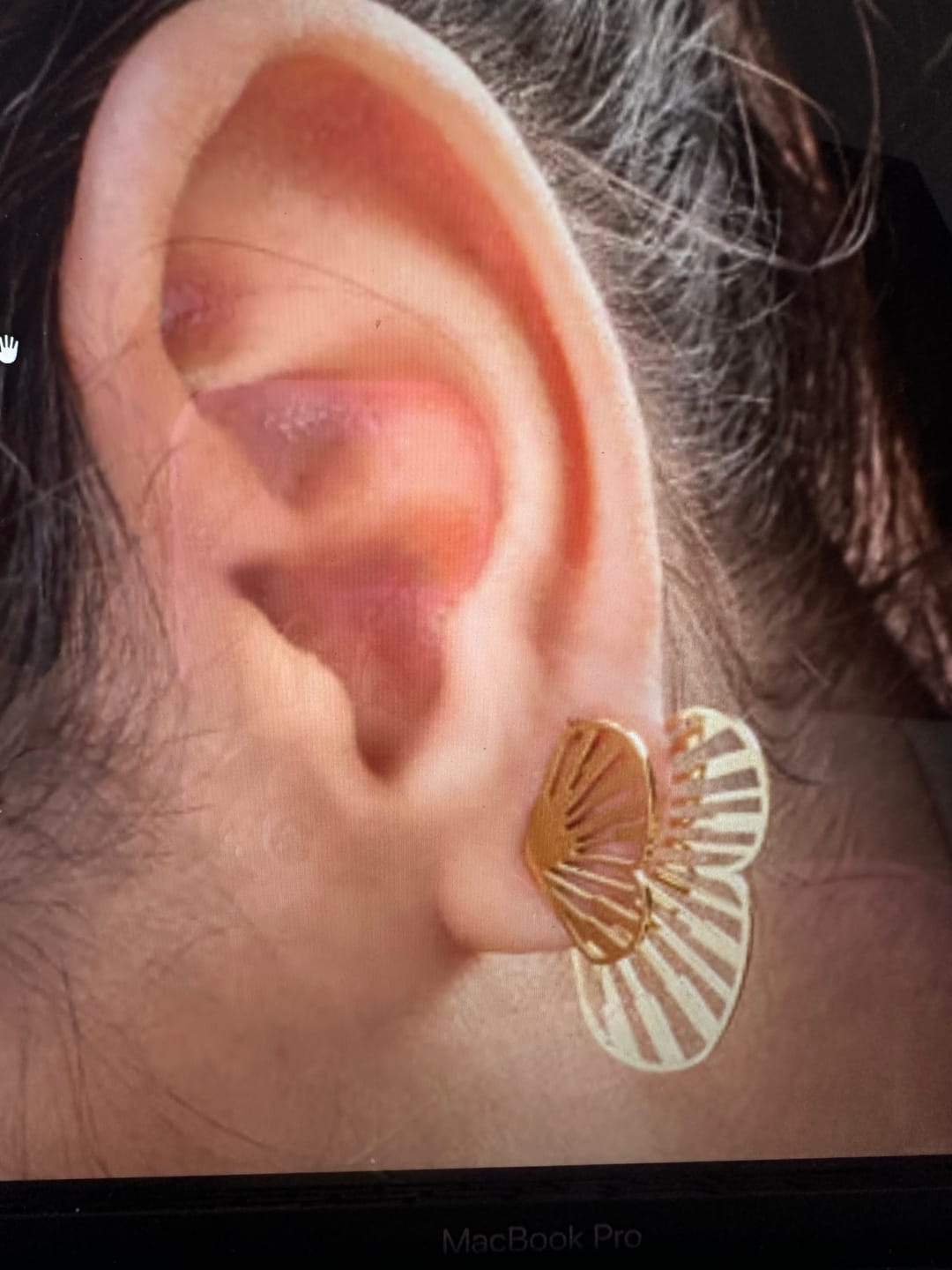 Customer photo review of Butterfly Wing Stud Earrings