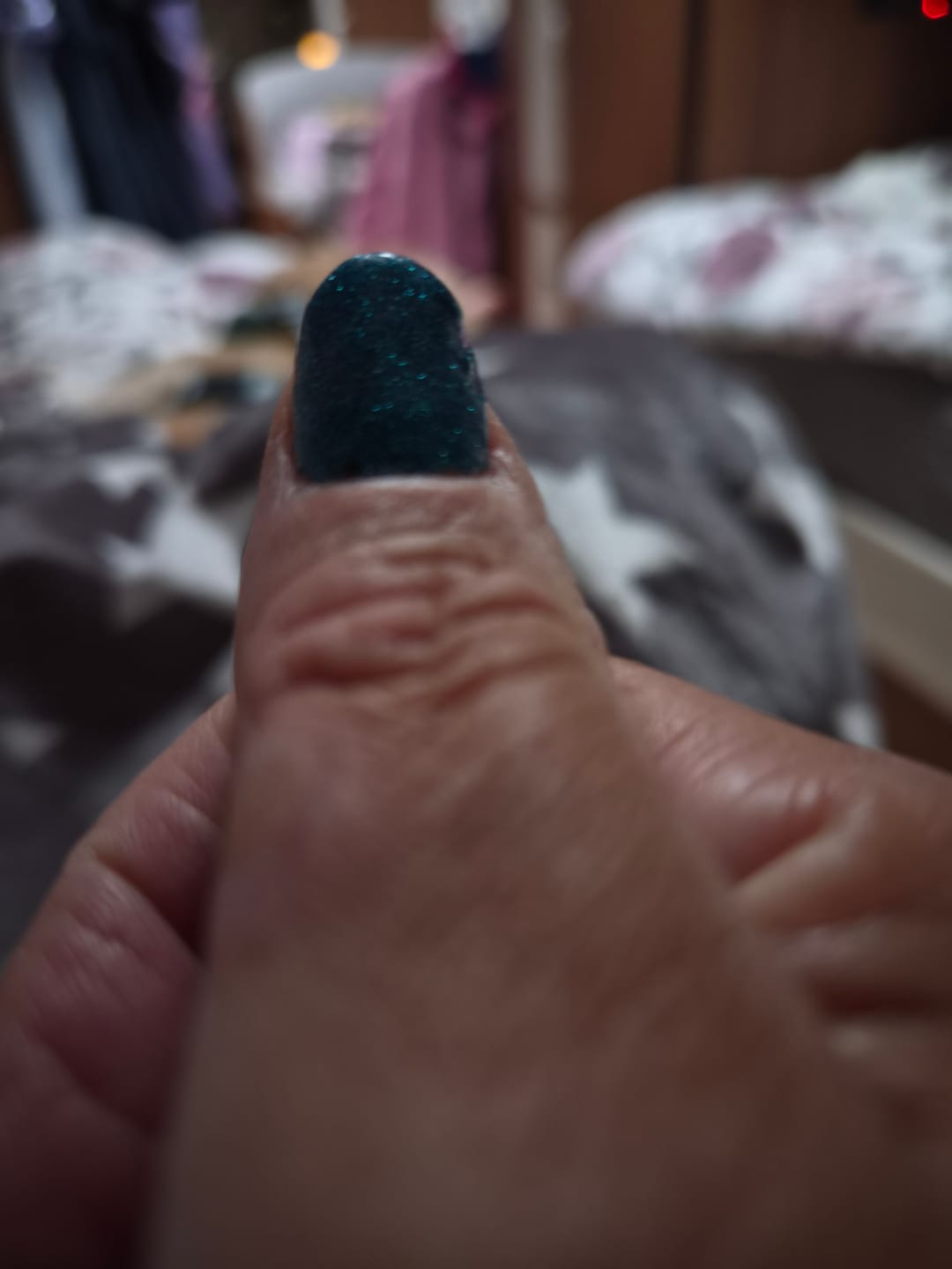 Customer photo review of Haze Blue Dipping Powder