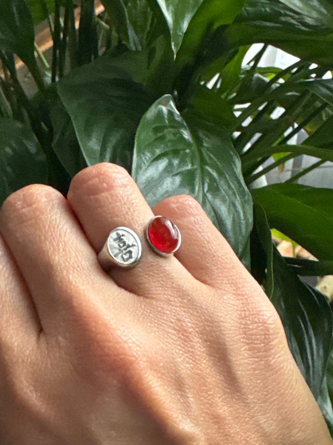 Customer photo review of Happiness Carnelian Ring