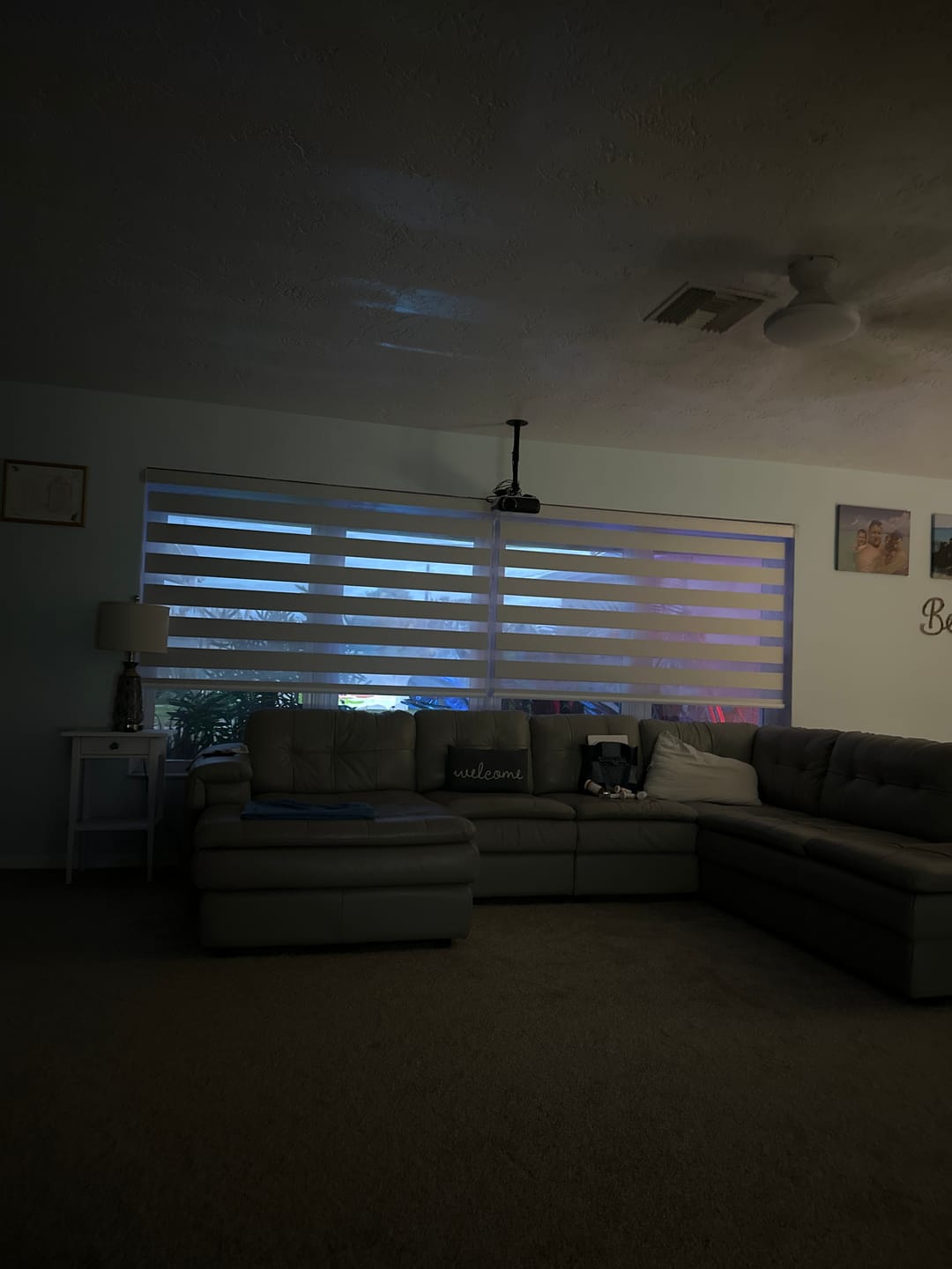 Customer photo review of SmartWings Motorized Zebra Shades 85% Blackout 95mm Ingrid