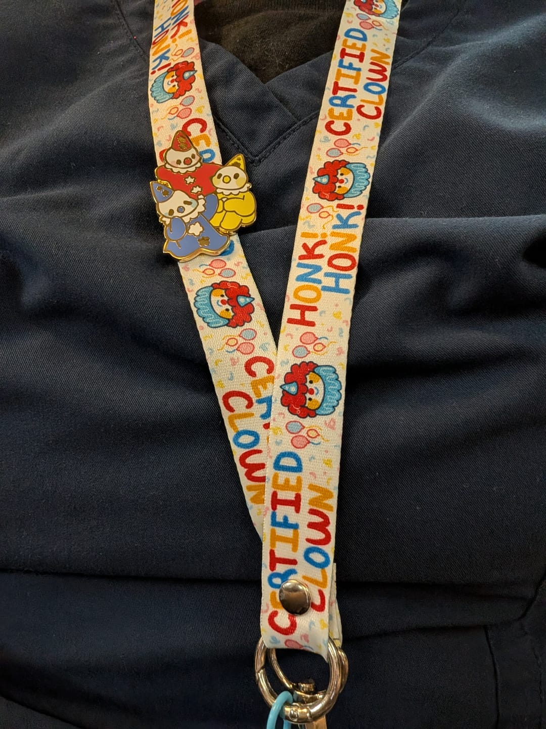Customer photo review of Cute Clowns Enamel Pin