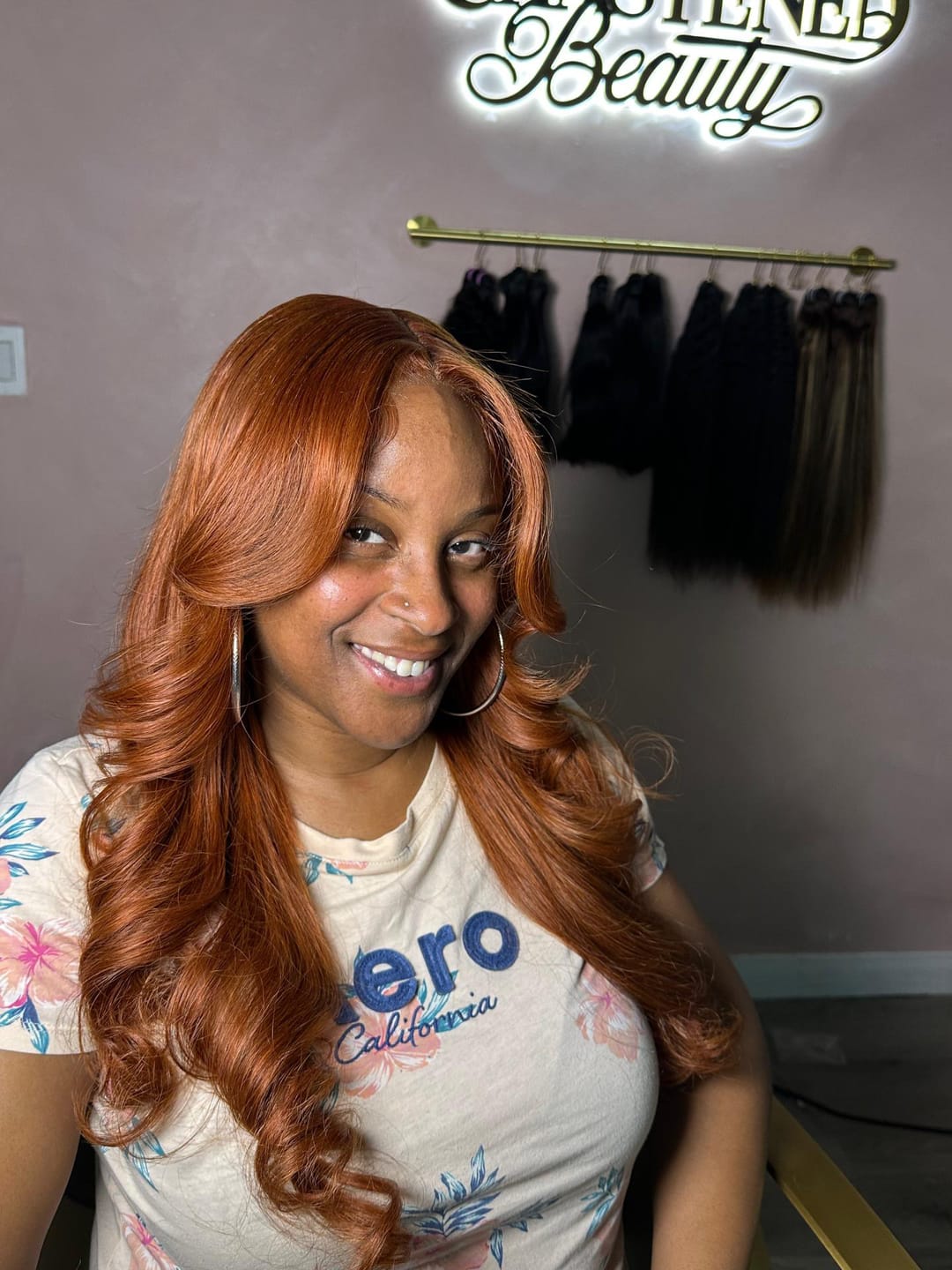 Customer photo review of Auburn Straight Frontal Wig (VDAY DROP)