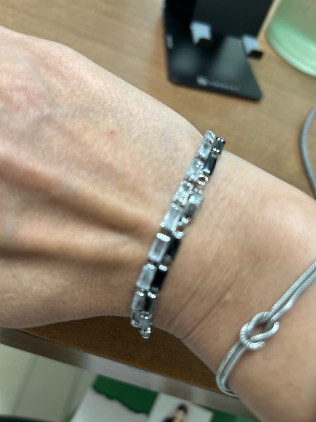 Customer photo review of Sleek Crystal Tennis Bracelet