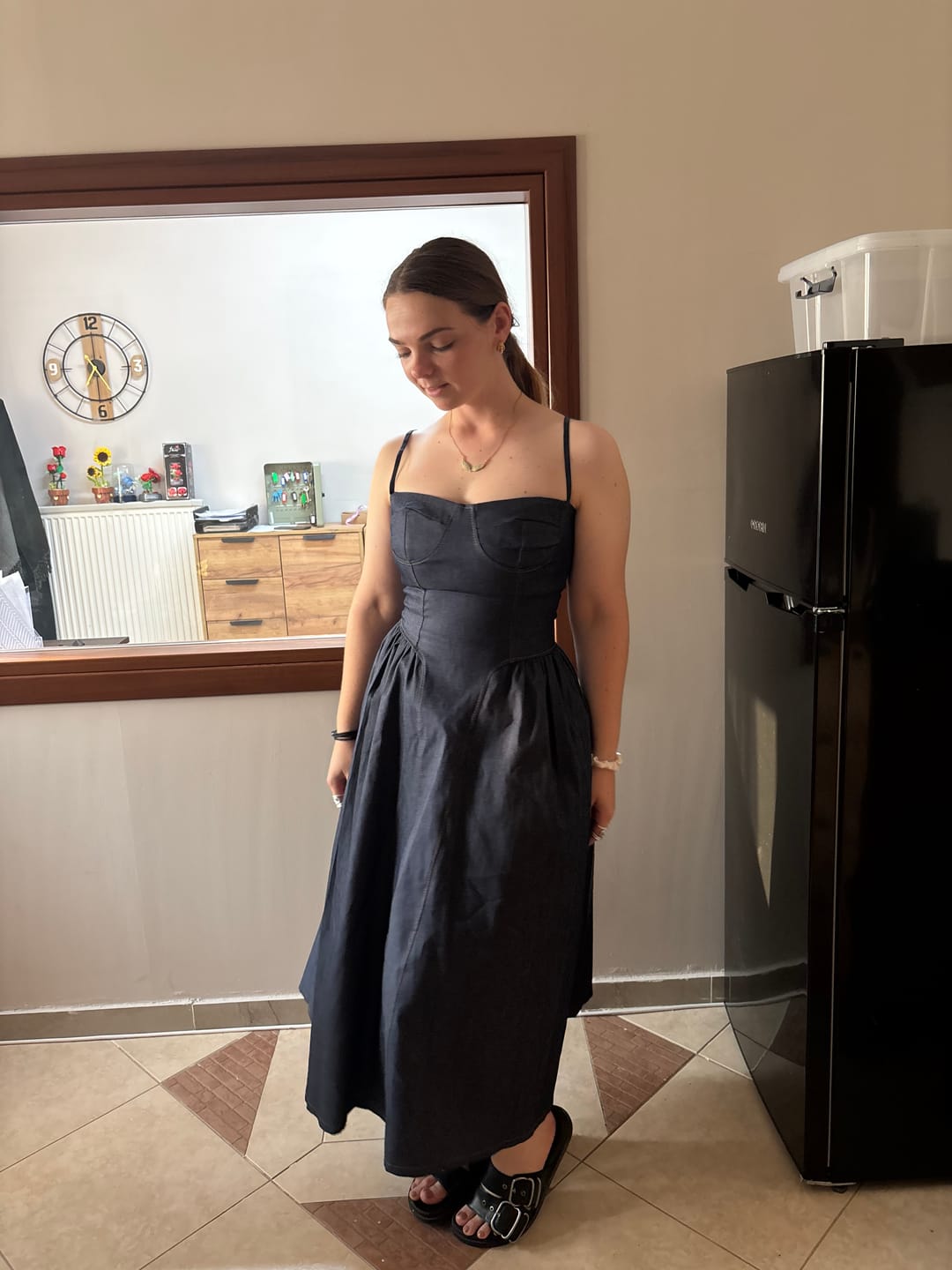 Customer photo review of Denim Corset midi φόρεμα