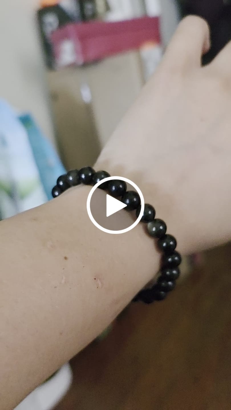 Customer video review of Gold Sheen Obsidian Crystal Bracelet