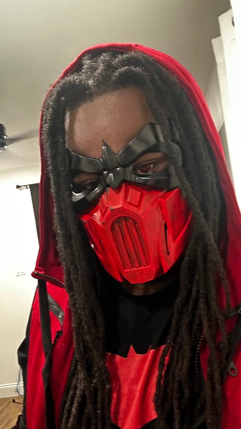 Customer photo review of Cosplay ICE Red Prescription Colored Contact Lenses