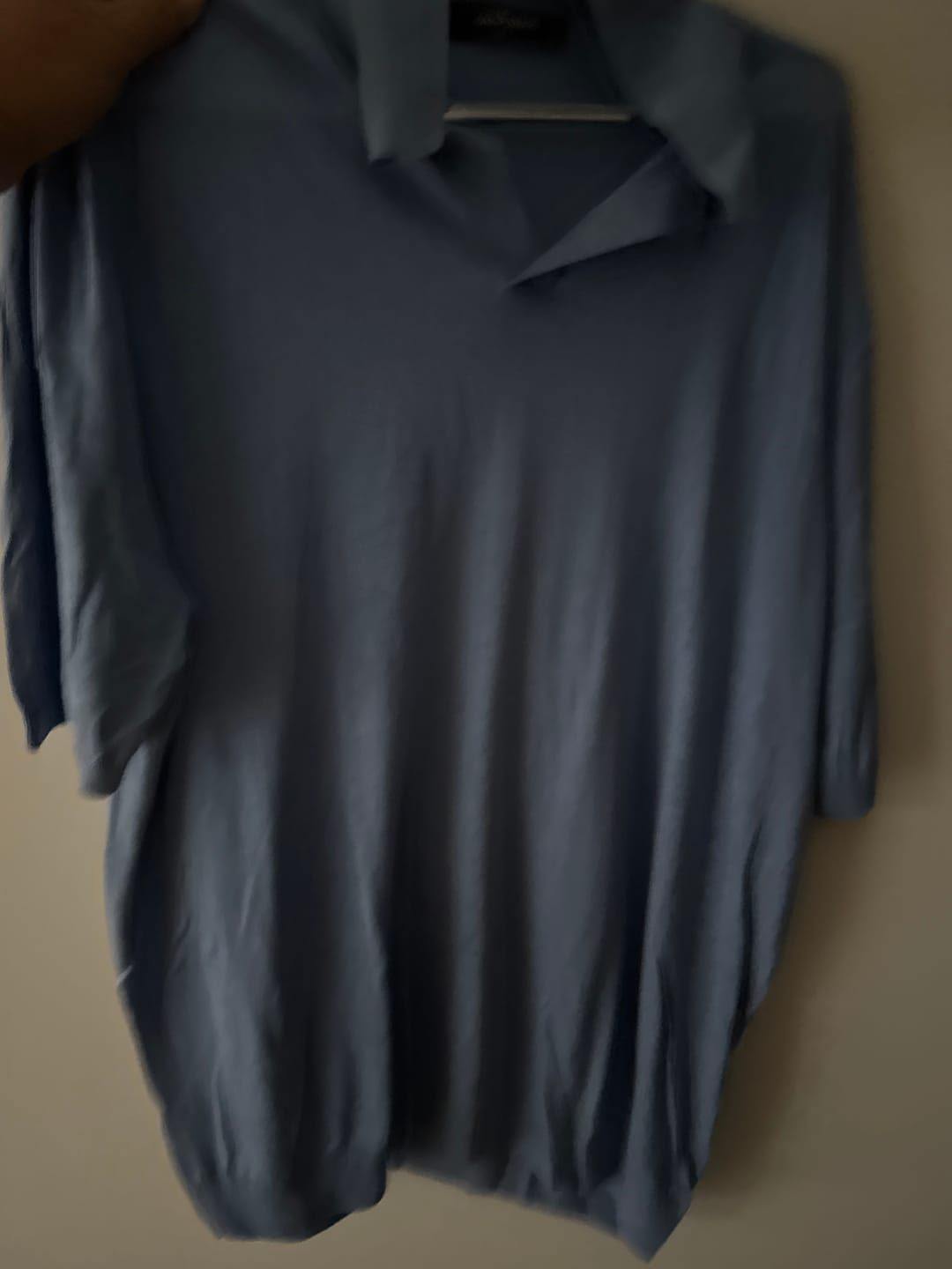 Customer photo review of Maglia polo in Seta Azzurro