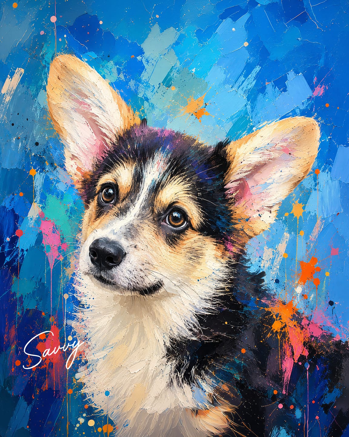 Customer photo review of Custom Pet Portrait Canvas - Modern Oil Painting