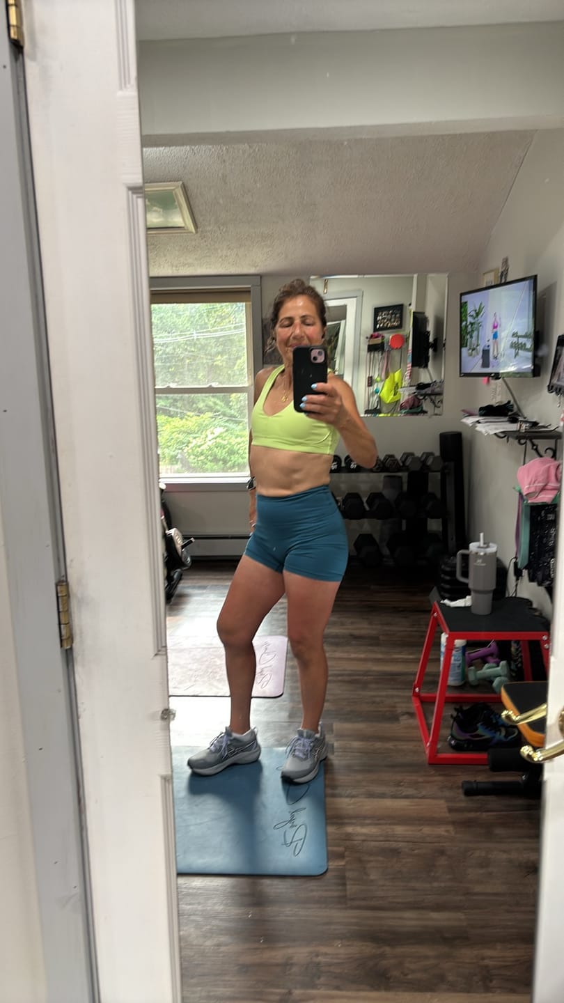 Customer photo review of BOLD Scoop Neck Racerback Sports Bra