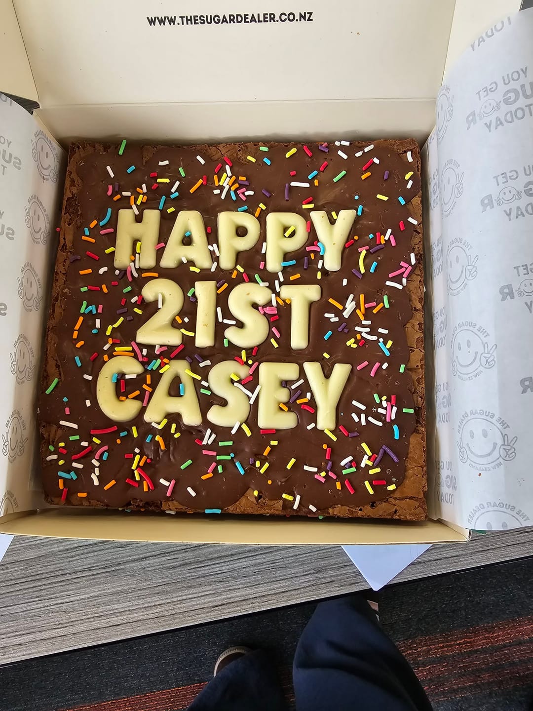 Customer photo review of OG custom message brownie
