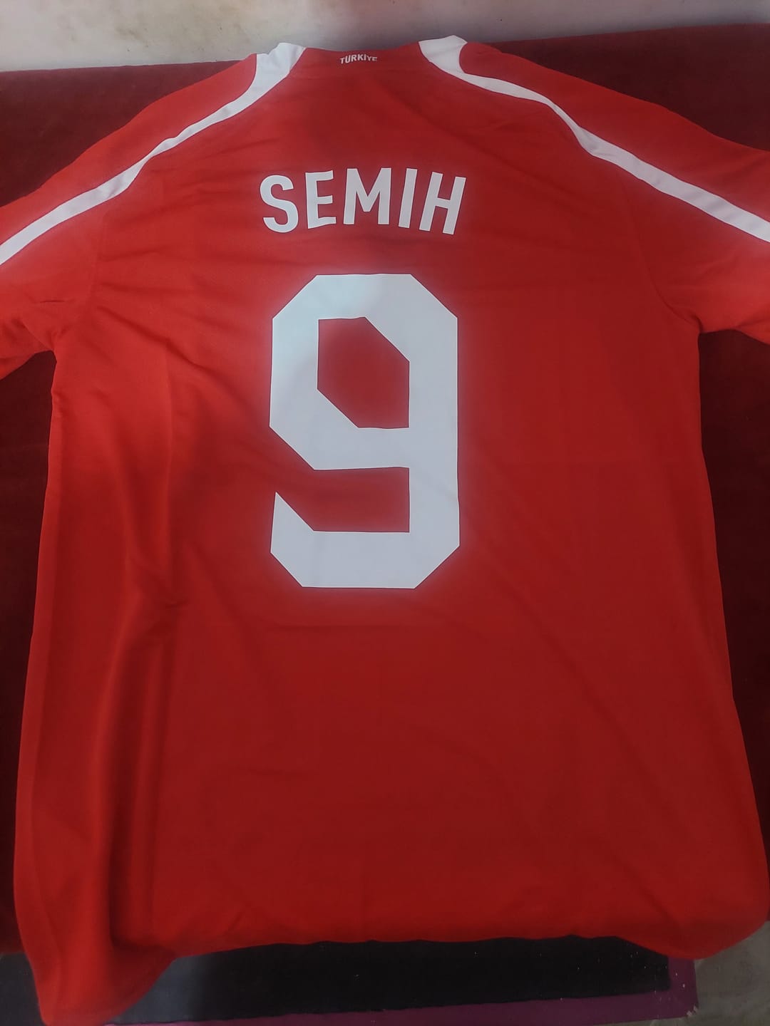 Customer photo review of Semih Senturk Turkey EURO 2008 Red Retro Football Jersey Kit