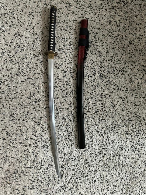 Customer photo review of The Surudoi Handmade Katana Extra Sharp Spring Steel Unokubi-Zukuri