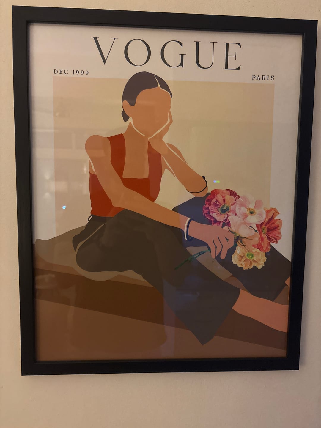 Customer photo review of Lady with Cat Women Illustration Wall Art