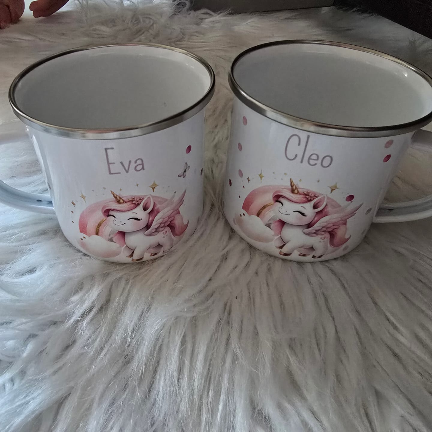 Customer photo review of Emaille Tasse personalisiert - niedliche Motive