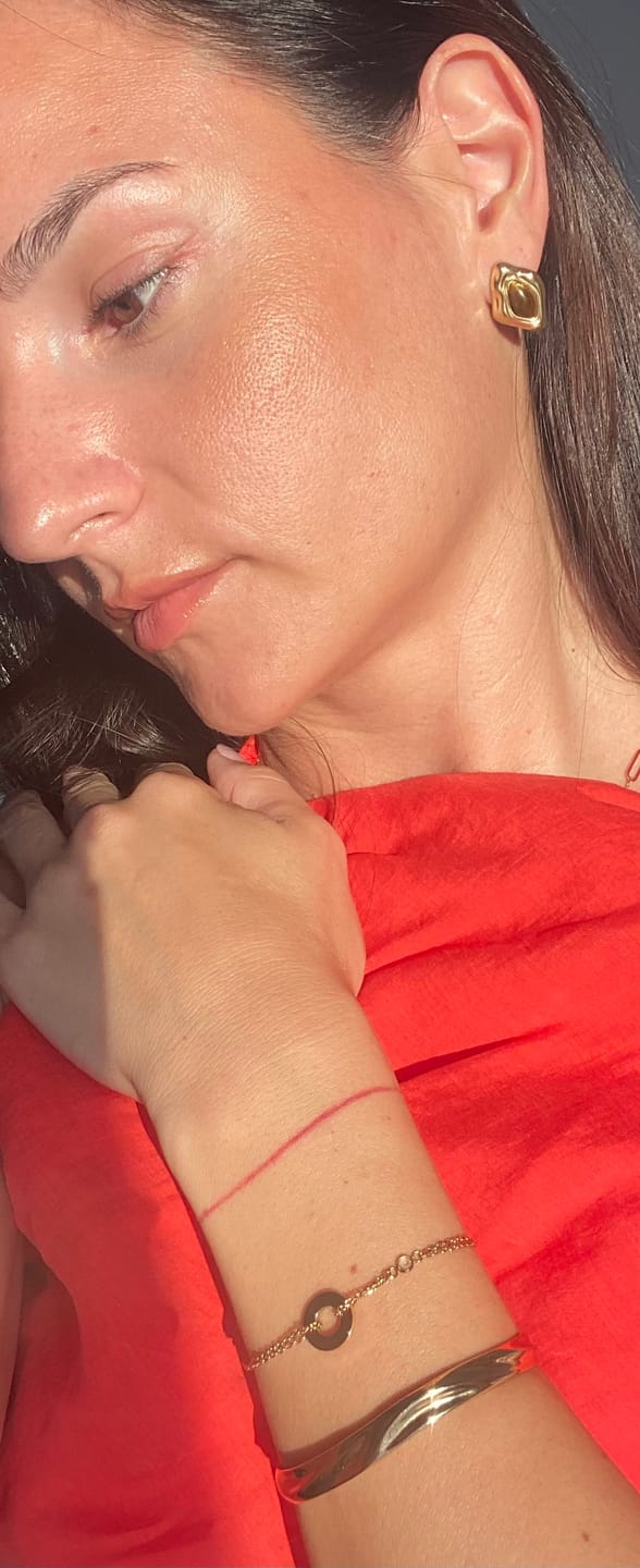 Customer photo review of Tigers Eye Abstract Earrings