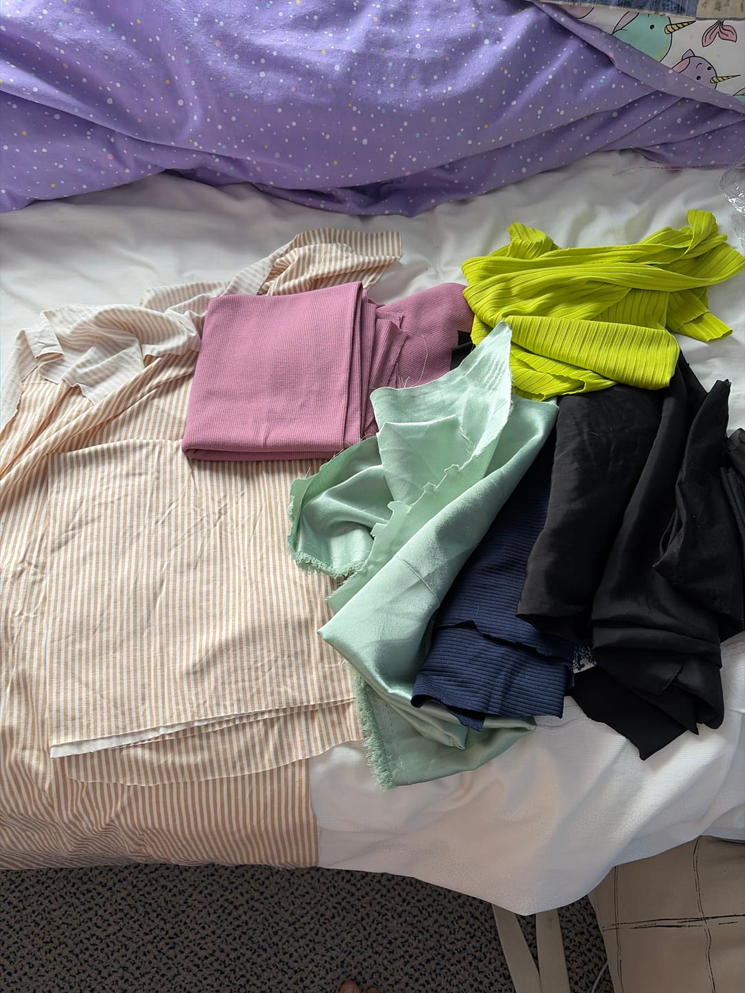 Customer photo review of 1kg Mixed Remnants Fabric Bag- Huge Variety
