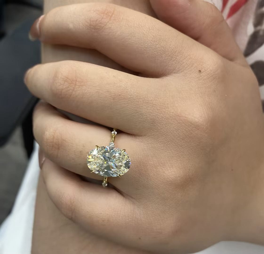 Customer photo review of S925 Yellow Gold 5.5Ct Oval Cut Engagement Ring In Sterling Silver