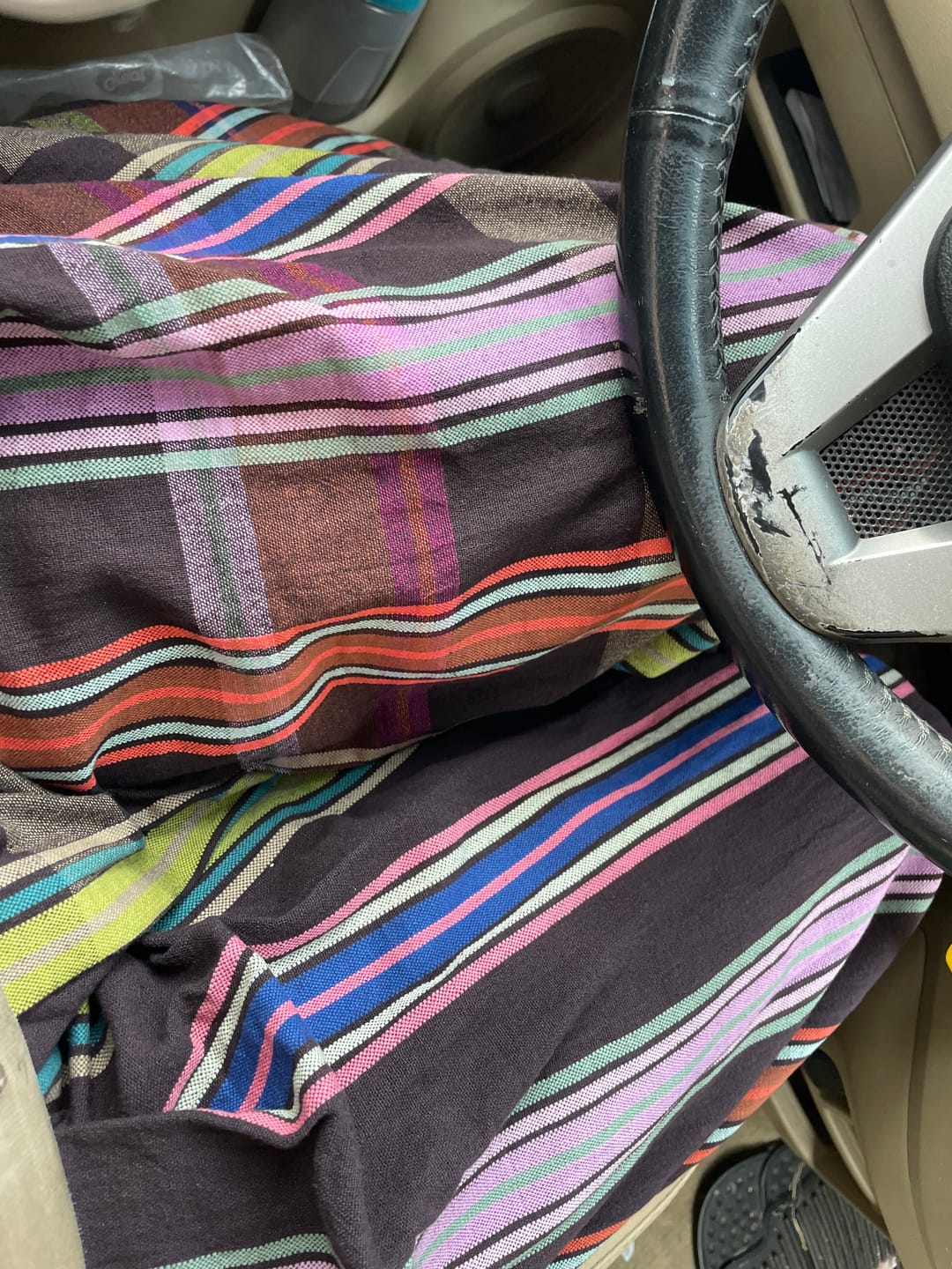 Customer photo review of FRIDA PANTS | MOCHA CHEX X STRIPES