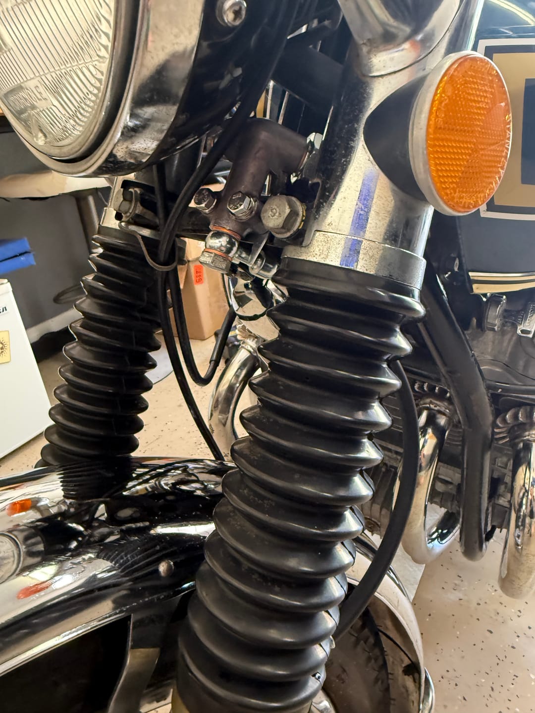 Customer photo review of 1969-76 Honda CB750K / CB500T / CB450K Front Stop Hose Guide ~ Replaces 45129-300-000