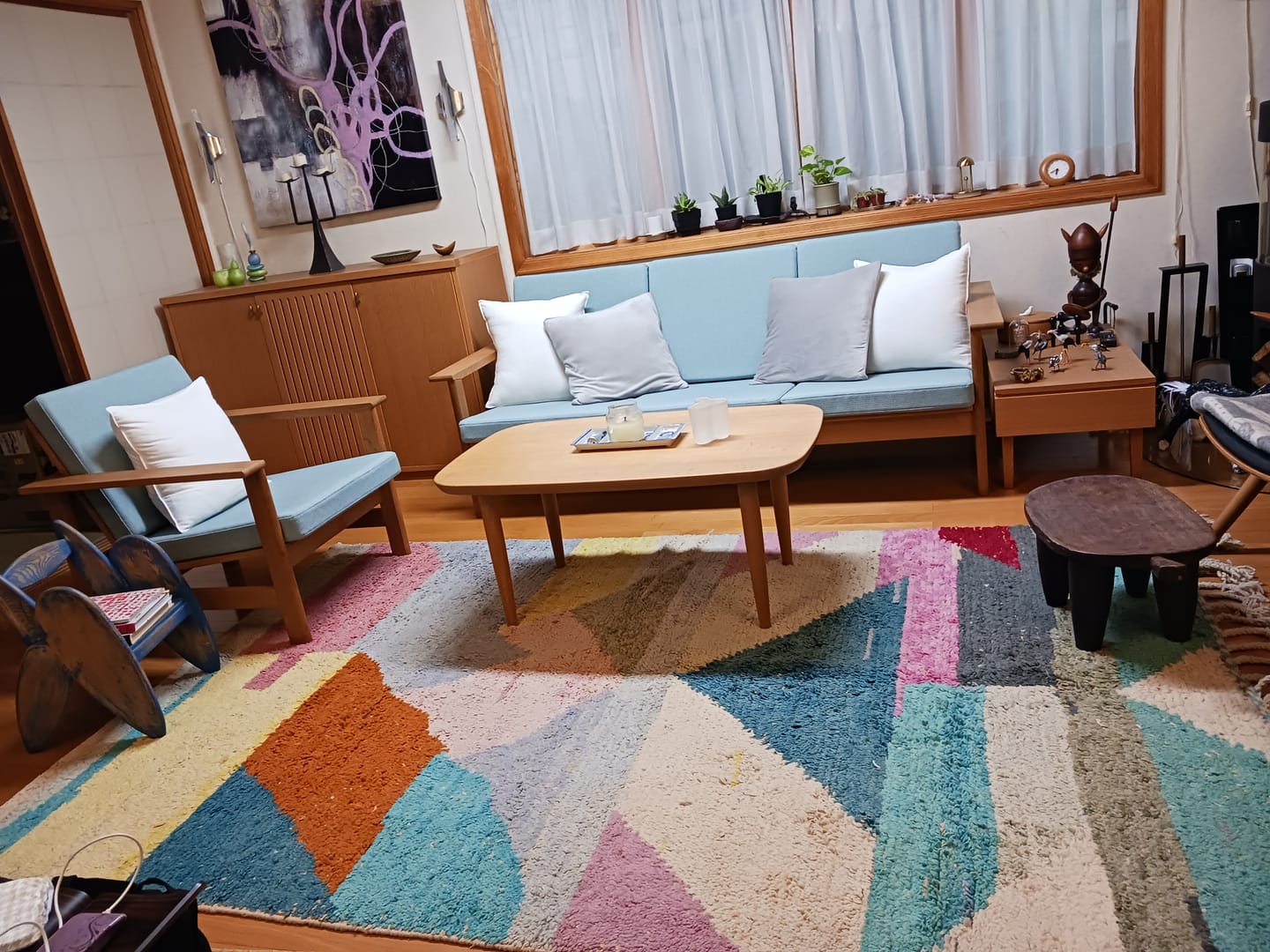 Customer photo review of Vintage Moroccan Wool Rug 104 – 8.50 x 5.48 ft