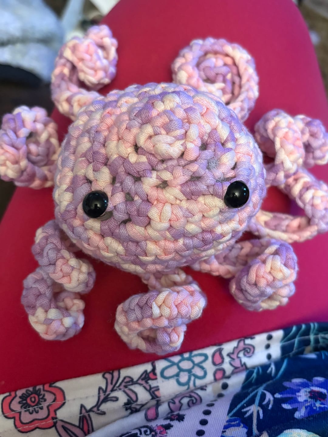 Customer photo review of Learn to Crochet Kit Octopus (Includes Purple Magic Circle Tool)